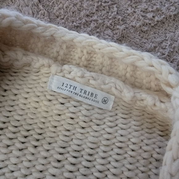 12th Tribe Sunny Fringe Cardigan | Beige | Size M - Picture 4 of 8